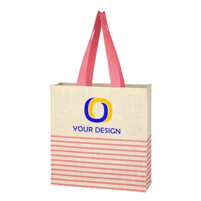 Custom Eco-Friendly Jute Tote Bag 100% Natural 15.75"H x 15" W 