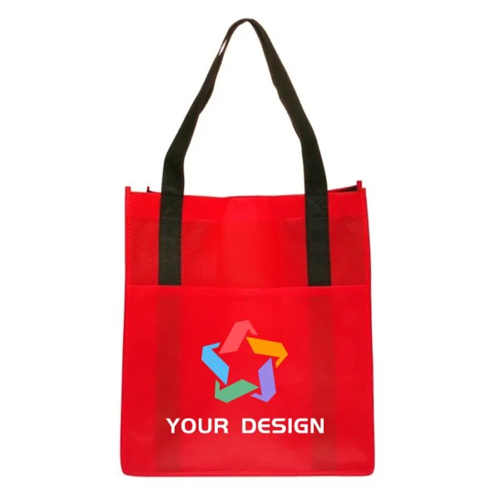 Custom Eco-Friendly Non-Woven Shopper Tote with Pocket 16"H x 9" W
