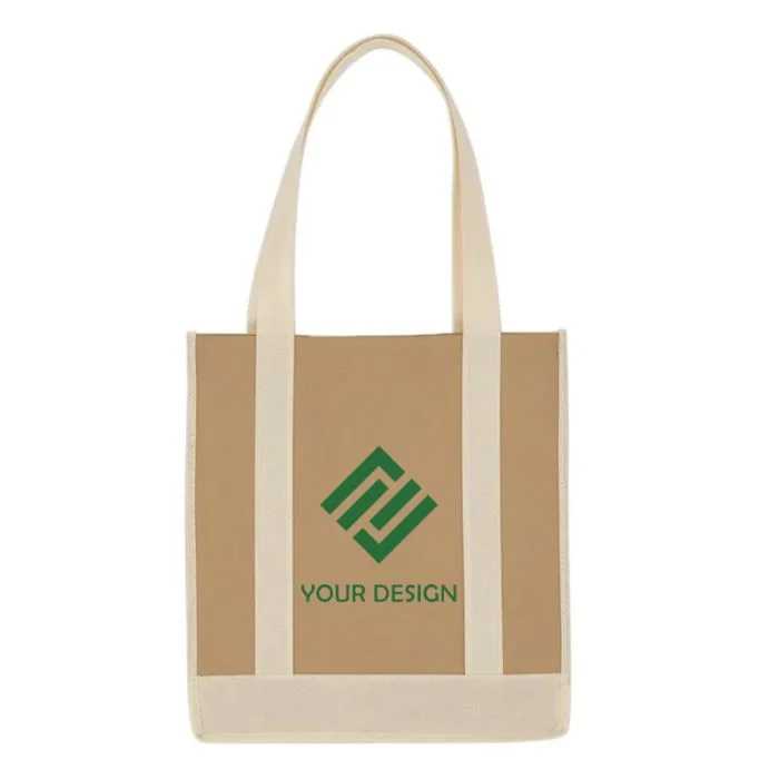 Custom Eco-Friendly Non-Woven Two-Tone Shopper Tote 13"H x 12" W