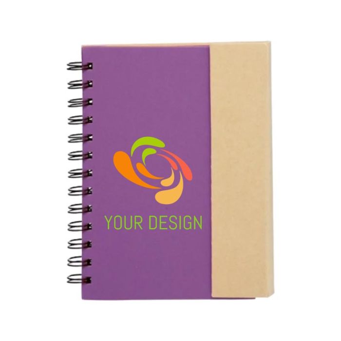 Custom Eco-Friendly Notebook with Click Pen and Sticky Notes