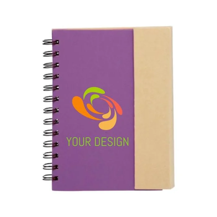 Custom Eco-Friendly Notebook with Click Pen and Sticky Notes