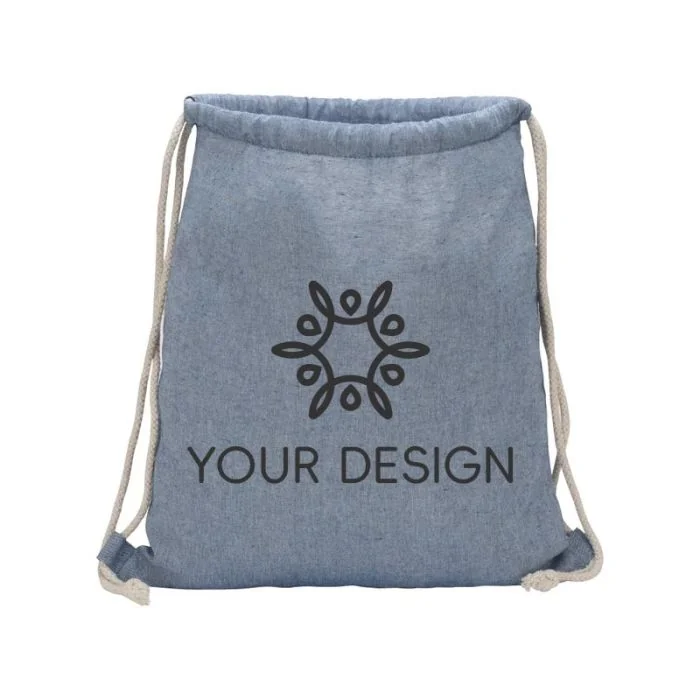 Custom Eco-Friendly Recycled Cotton Drawstring Bag 16.25"H x 14.75" W
