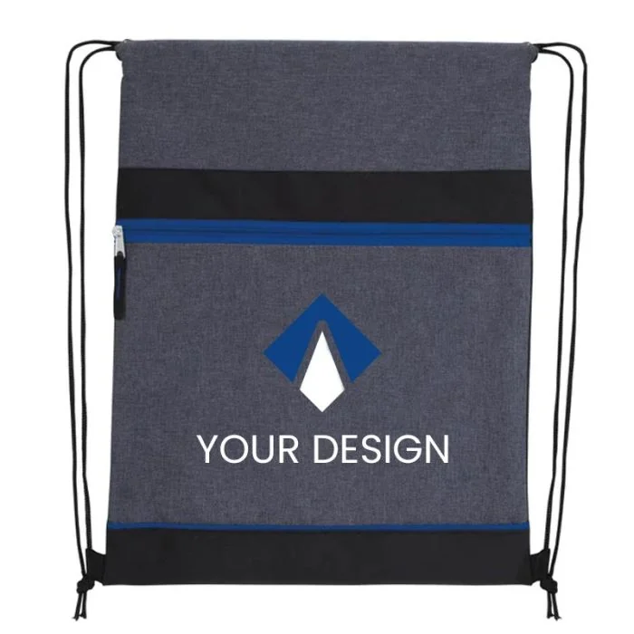 Custom Eco-Friendly Recycled PET Two-Tone Drawstring Backpack 