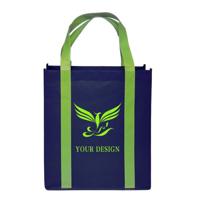 Custom Eco-Friendly Reusable Non-Woven Grocery Tote Bag 14" H x 12.38" W x 8.5" D