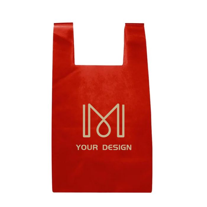 Custom Eco-Friendly Reusable T-Shirt Style Non-woven Tote Bag 14.25" H x 11" W