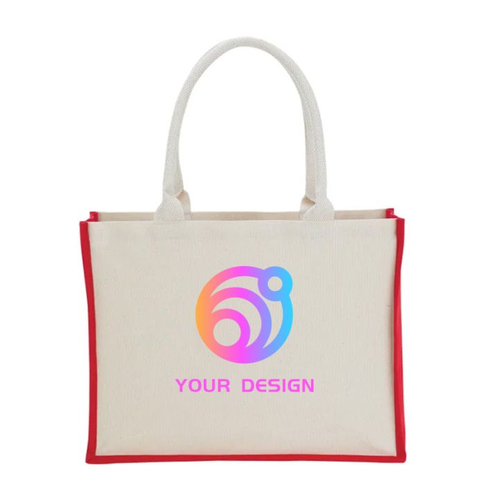 Custom Elegant Laminated Cotton Landscape Tote Bag 12.75"H x 16.5" W