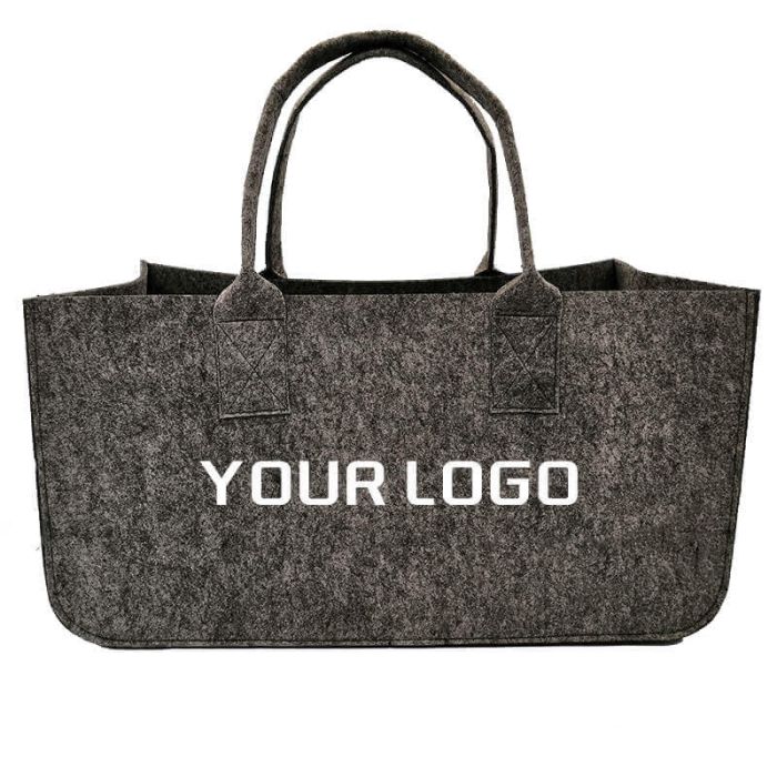 Custom Extra-large Felt Bag 19.69"W x 10.24"H Grocery Shopping Tote Trunk Organizer