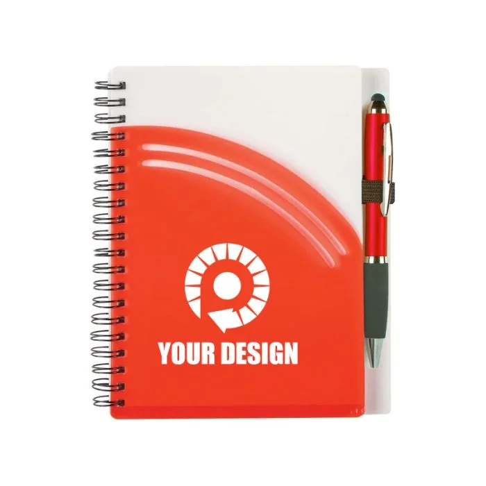 Custom Eye-Catching Rainbow Spiral Notebook with Stylus Pen