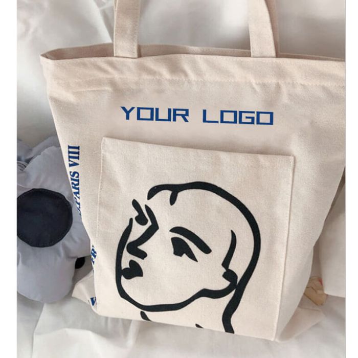 Custom Fashion Cotton School 11.81"W x 15.75"H Bag Reusable Grocery Tote for Books  Office Travel Shopping