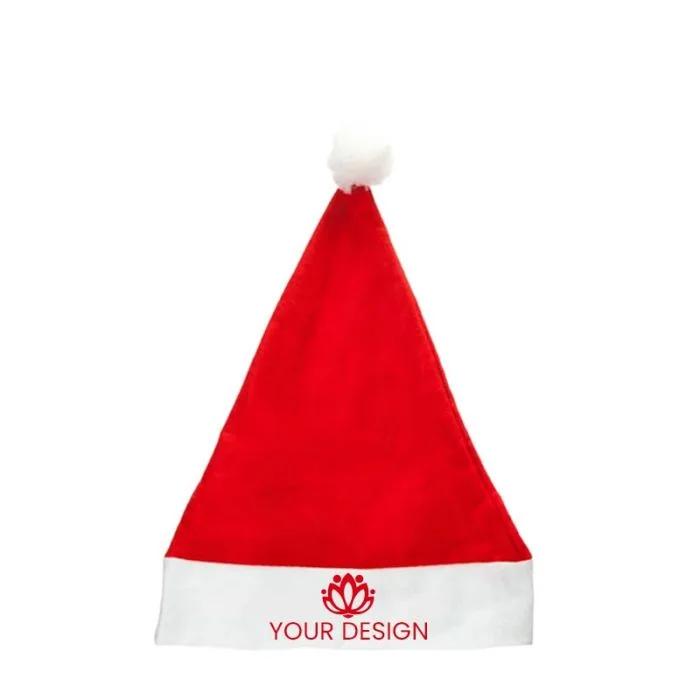 Custom Felt Santa Hats - Festive Holiday Promotional Gifts with Full Color Logo