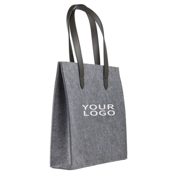 Custom Felt Tote Bag 16.93"W x 15.75"H Fashion Office Bag Book Bags Reusable Grocery Shopping Totes