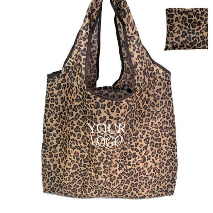 Custom Foldable Polyester Shopping 18.11"L x 3.15"W Bag Tote Bag Reusable Supermarket Grocery Bag