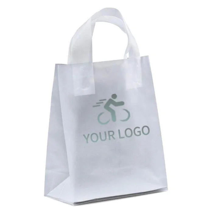 Custom Frosted Plastic 8W x 10H Bags Translucent Boutique Shopping Retail Gift Bag