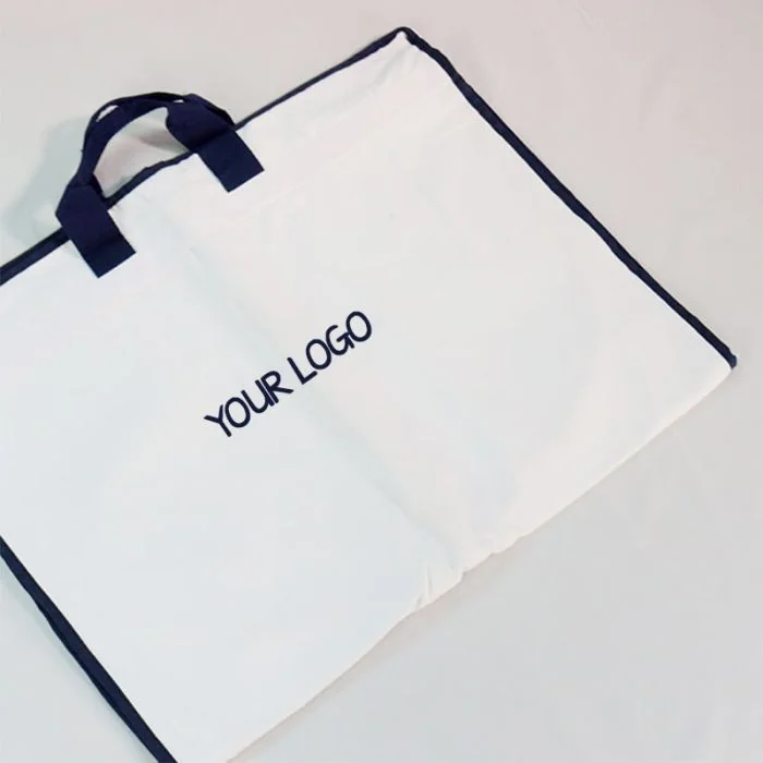 Custom Garment Bag for Dress Shirt Non-woven Foldable Clothes Cover Bag with Zippered Closure and Double Handle