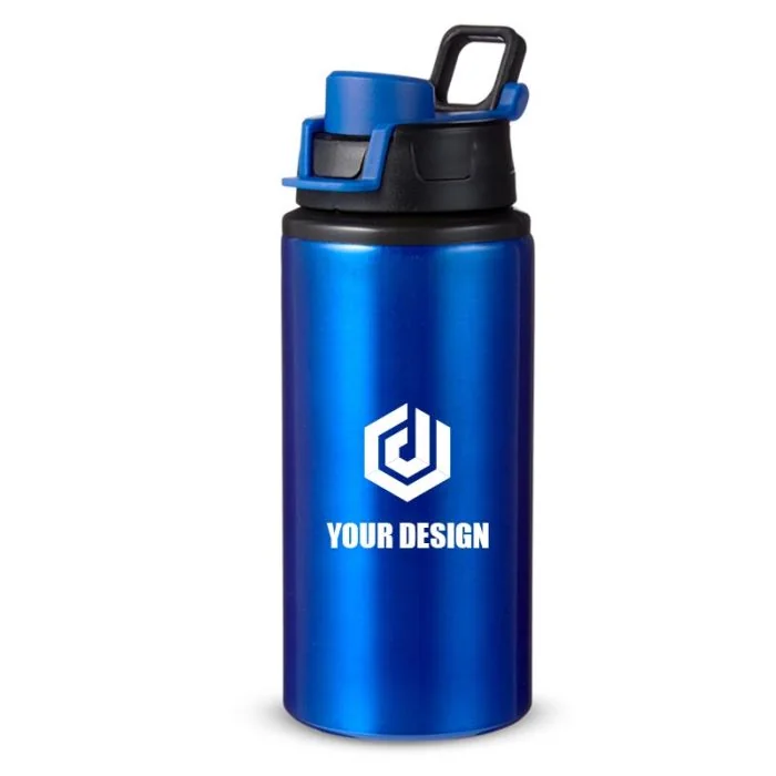 Custom Glossy Aluminum Water Bottle with Push-Pull Spout 16.9 oz 