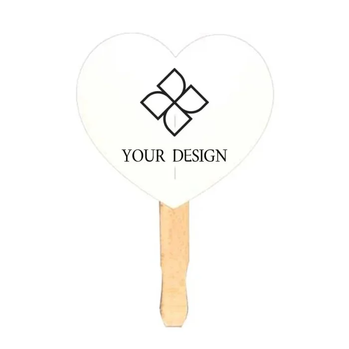 Custom Heart Hand Fans for Weddings & Events 6.69" H x 7.63" W