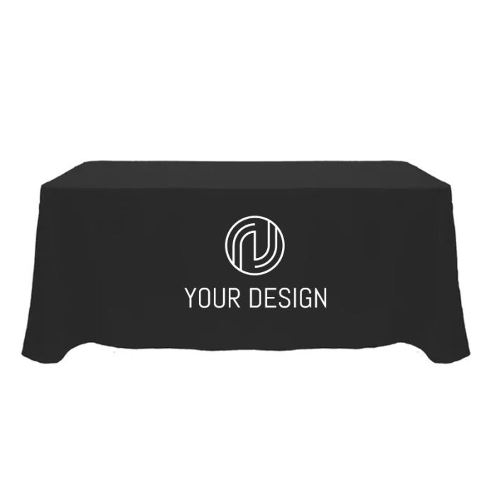 Custom Imprinted Flame Resistant 6 Foot Table Cover - 100% Polyester