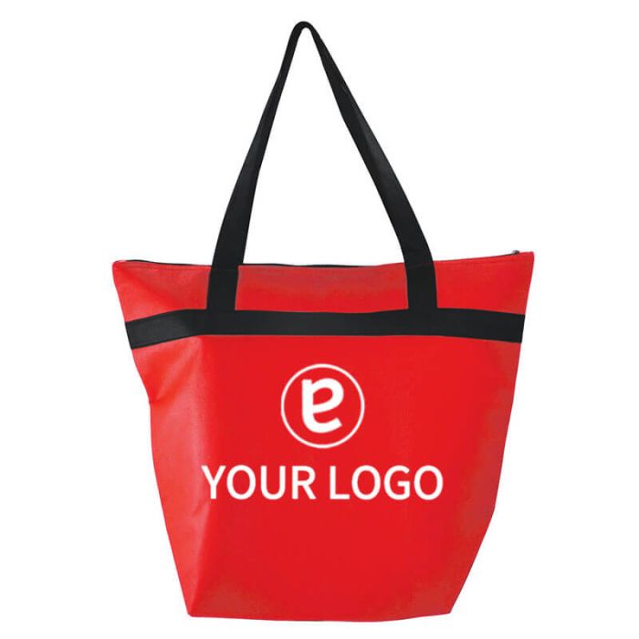 Custom Insulated Cooler 21W x 14H Tote Zippered Lunch Takeout Bag Grocery Bags for Picnic Travel Party