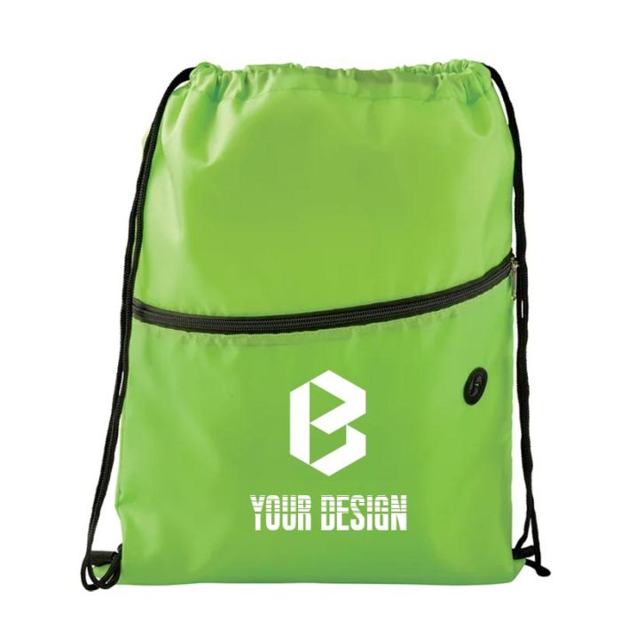 Custom Insulated Zippered Drawstring Sports Pack 17.5"H x 13.25" W
