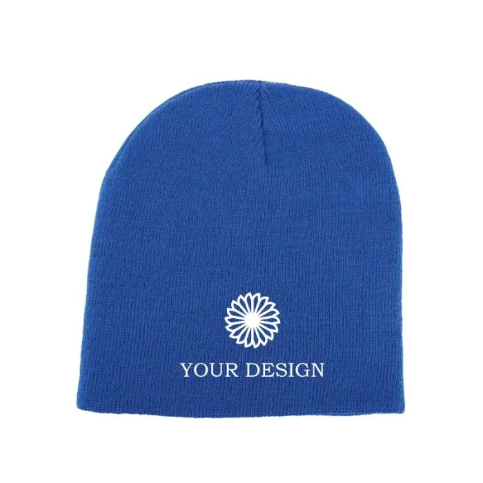 Custom Knit Beanie - Warm Rib Knit Acrylic Winter Hat