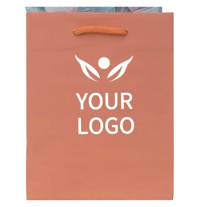 Custom Kraft Paper Bags 8W x 10H Shopping Gift Bag Retail Tote with Handles