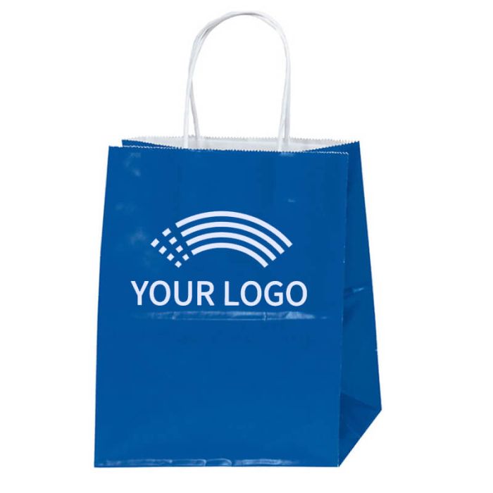 Custom Kraft Paper Gift Bag 7.5 x 9.75 inch Boutique Shopping Tote Retail Bags