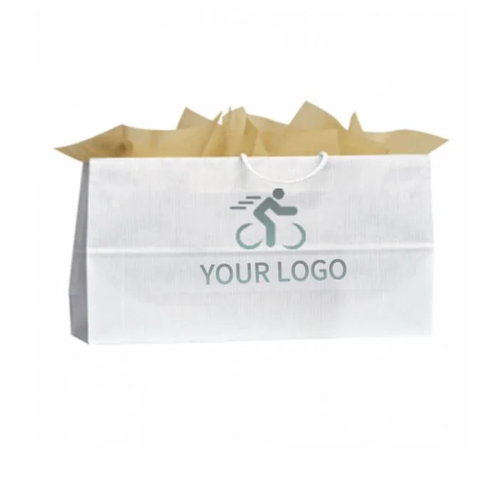 Custom Kraft Paper Shopping Retail Bags 16W x 12H Boutique Gift Packing Bag 