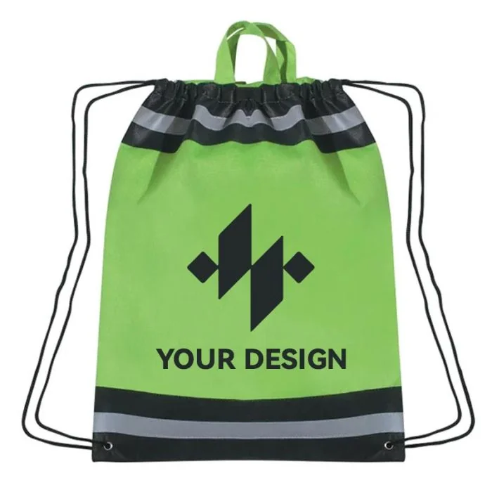 Custom Large Non-Woven Reflective Hit Sports Pack with Carrying Handles 20"H x 17" W 