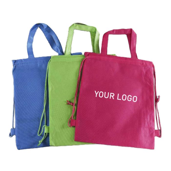Custom Lightweight Backpack 12.8"W x 16.14"H Reusable Drawstring Bags with Handles