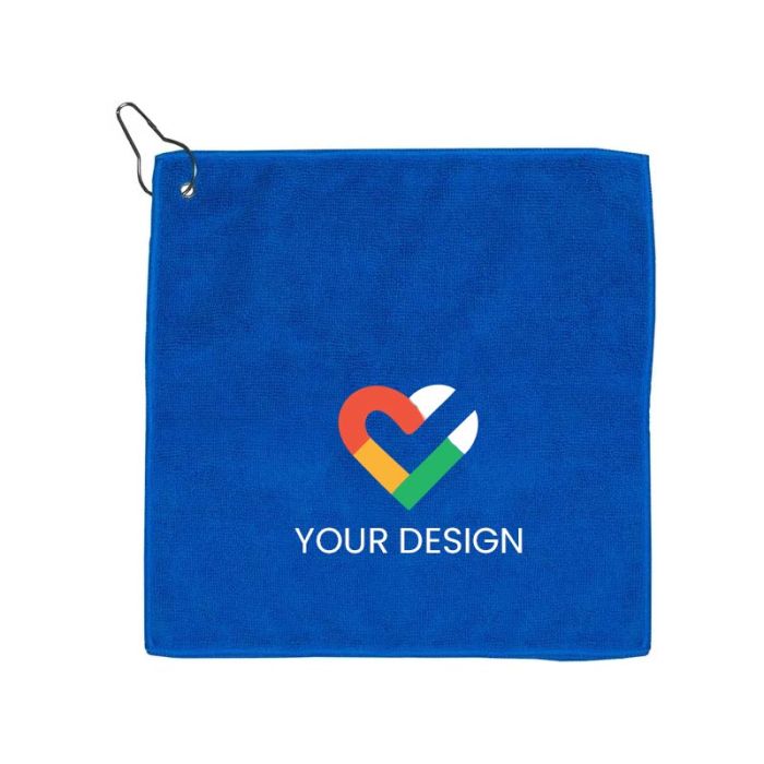 Custom Lightweight Microfiber Golf Towel with Metal Grommet and Clip Ideal for Golf Enthusiasts