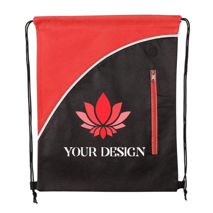 Custom Lightweight Non-Woven Drawstring Backpack 18"H x 14" W