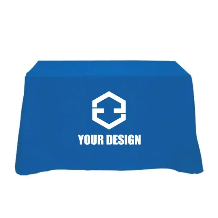 Custom Logo Print 4-Foot Table Cover - 65% Polyester/35% Cotton