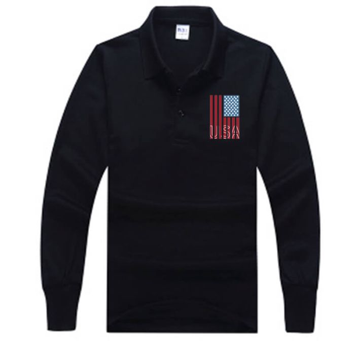 Custom Long Sleeve Cotton Polo Shirt Unisex Logo Workwear Advertised Top