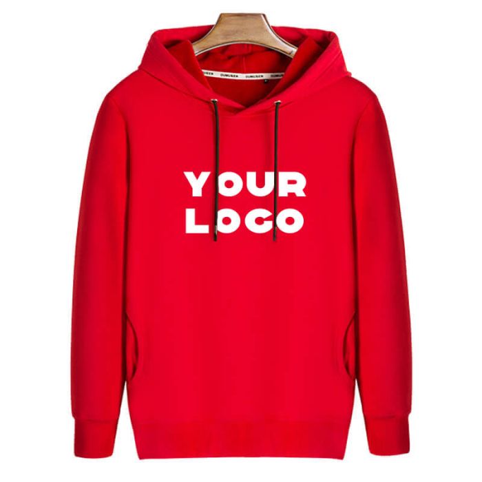 Custom Long Sleeve Winter Warm Velvet Hooded Sweatshirt School Daily Casual Pullover