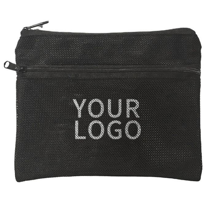 Custom Mesh Cosmetic Bag 8"W x 6"H Zippered Makeup Brush Storage Bag