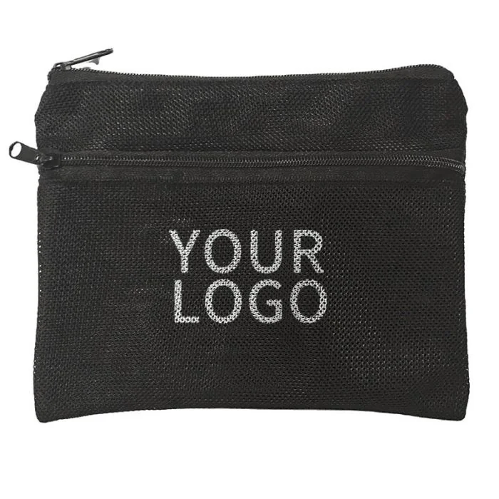 Custom Mesh Cosmetic Bag 8"W x 6"H Zippered Makeup Brush Storage Bag