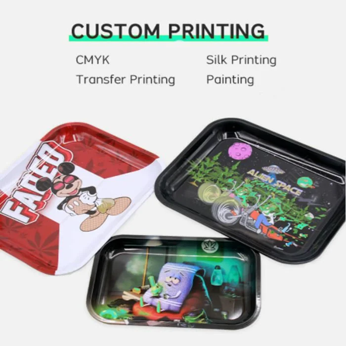Custom Metal Serving Plate Smooth Rolling Tray for Food Drinks Snacks