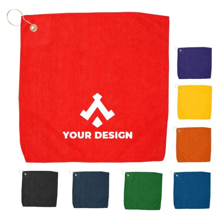 Custom Microfiber Terry Hemmed Color Golf Towel 15" H x 15" W