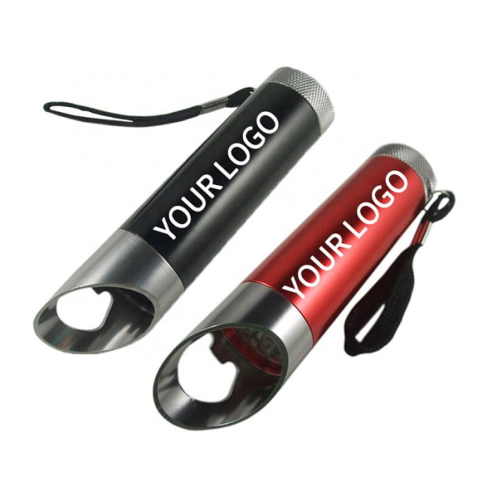 Custom Mini Torch Keyring Flashlight with Aluminum Alloy Bottle Opener and Keychain