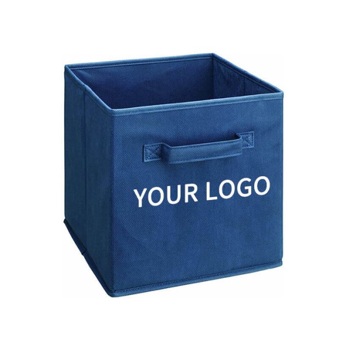 Custom Multipurpose Foldable 11.81" x 11.81" Non Woven Clothes Sorting Storage Box Non-woven Fabric Cube Basket for Home Office