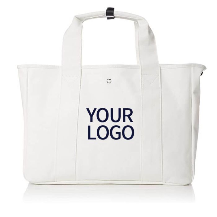 Custom New Design Canvas 23"W x 14"H Cotton Handbag Grocery Shopping Tote Bag for Supermarket Office School Travel