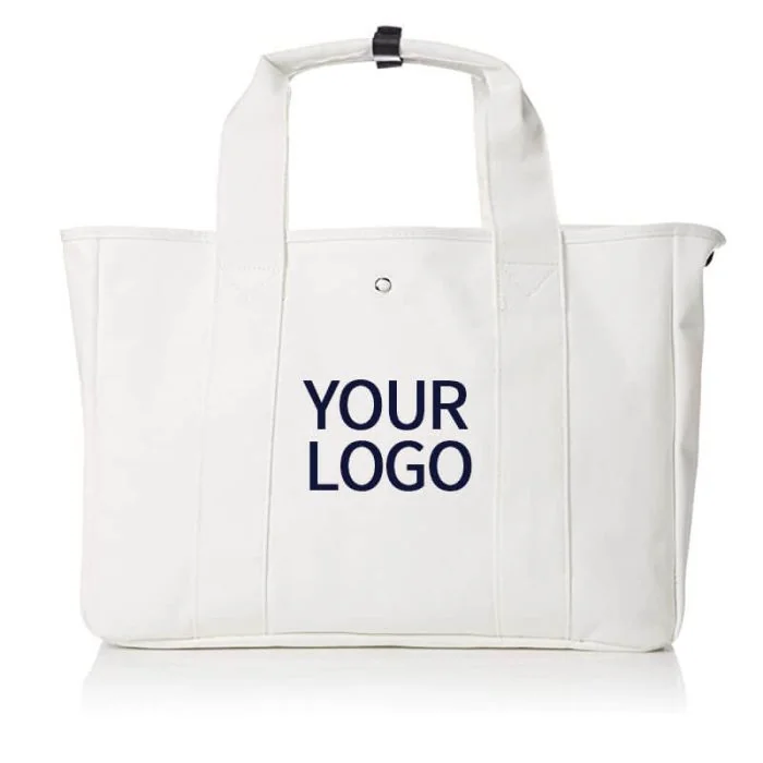 Custom New Design Canvas 23"W x 14"H Cotton Handbag Grocery Shopping Tote Bag for Supermarket Office School Travel