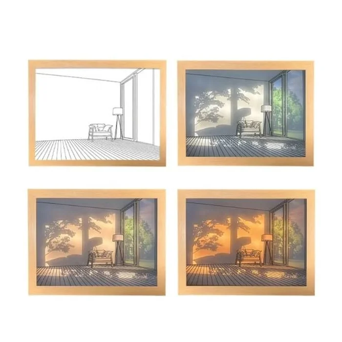 Custom Photo Night Light with USB Illuminated Picture Frame, 3 Adjustable Color Modes & Wired Controller 12.4"L× 8.9W