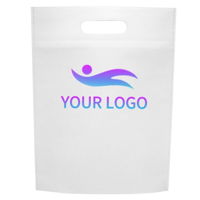Custom Non-woven 11W x 14H Die Cut Gift Totes Merchandise Gift Bag Treat Bags