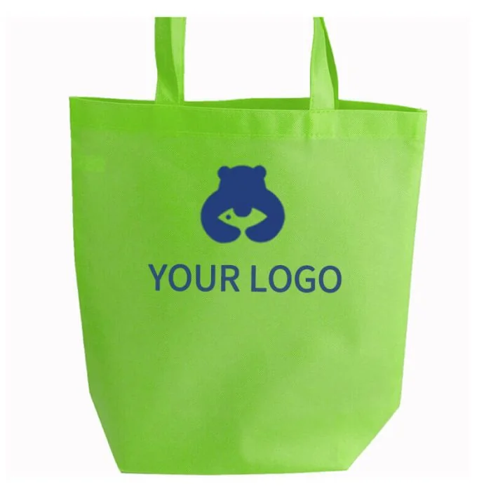 Custom Non-woven Shopping Bags 14W x 15H Reusable Grocery Gift Tote Merchandise Bag