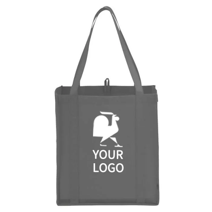 Custom Non-woven 12W x 13H Shopping Bags Reusable Picnic Bag Merchandise Grocery Tote