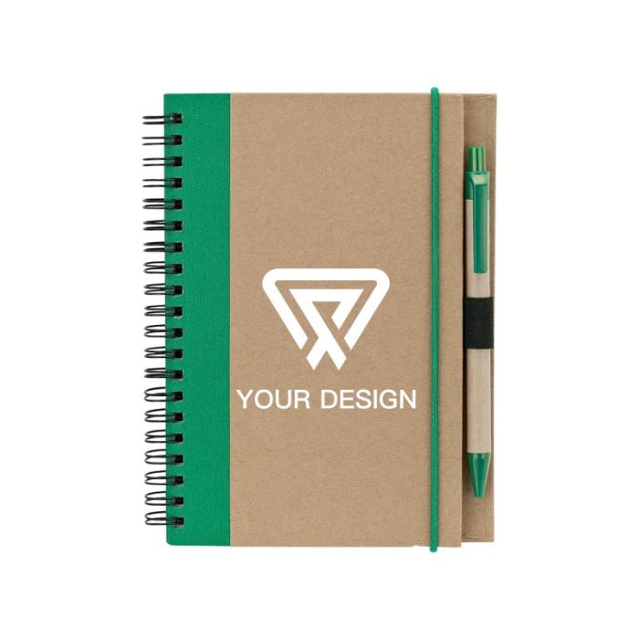 Custom Notebook and Pen Set with Accent Stripe