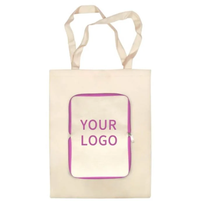 Custom Original Reusable 13.39"W x 16.54"H Fashion Grocery Bags Customized Cotton Folding Tote Bag