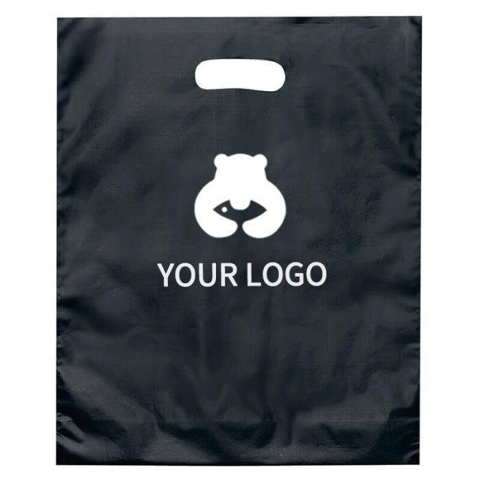 Custom Plastic Die Cut 12W x 15H Merchandise Bag Retail Thank You Shopping Gift Bags