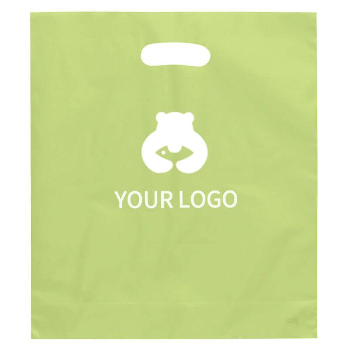 Custom Plastic Die Cut 15W x 18H Retail Bag Merchandise Shopping Tote Gift Bags
